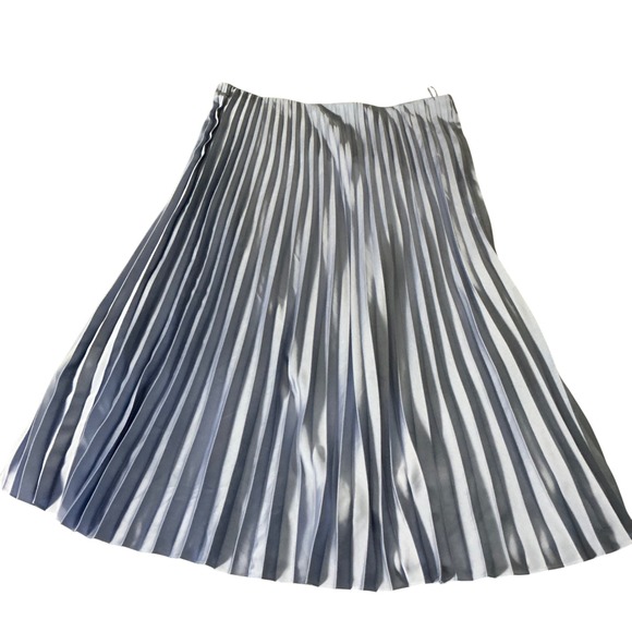 J.Crew Dresses & Skirts - J.Crew Metallic Pleated Midi Skirt Light Blue BN757 XL NWT